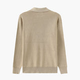 Men's mid-height collar zip-up pullover with long sleeves