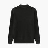 Men's mid-height collar zip-up pullover with long sleeves