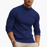 Men's pullover sweater with ribbed collar and hem