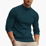 Men's pullover sweater with ribbed collar and hem