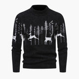 Men's high-neck patterned knit sweater
