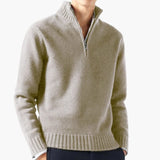 Men's knitted zip-up turtleneck sweater