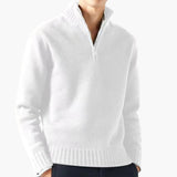 Men's knitted zip-up turtleneck sweater