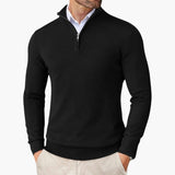 Men's knitted sweater with zip collar and ribbed finish