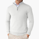 Men's knitted sweater with zip collar and ribbed finish