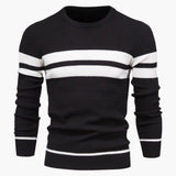 Striped round neck sweater for men