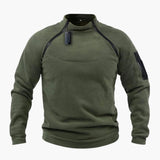 Men's zip-up fleece sweater with pocket on the sleeve