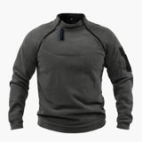 Men's zip-up fleece sweater with pocket on the sleeve