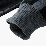 Men's sweater with abstract print and ribbed cuffs