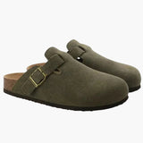 Men's slip-on clogs with adjustable strap and closed toe
