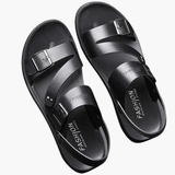 Men's sandals with adjustable strap and crossed strap design