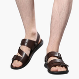 Men's sandals with adjustable strap and crossed strap design