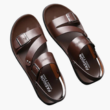 Men's sandals with adjustable strap and crossed strap design