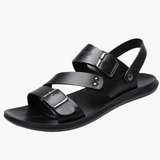 Men's sandals with adjustable strap and crossed strap design