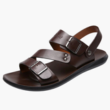Men's sandals with adjustable strap and crossed strap design