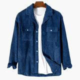 Men's corduroy overshirt with front buttons