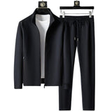 Men's tracksuit zip-up jacket straight pants