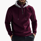 Men's hoodie with zip closure