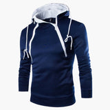 Modern men's hoodie with asymmetrical zipper closure