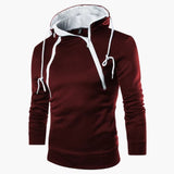Modern men's hoodie with asymmetrical zipper closure