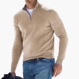 Men's half-zip sweatshirt with ribbed cuffs