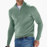 Men's half-zip sweatshirt with ribbed cuffs