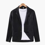 Men's Blazer Jacket with Notched Lapel Collar