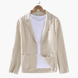 Men's Blazer Jacket with Notched Lapel Collar