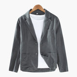 Men's Blazer Jacket with Notched Lapel Collar