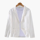 Men's Blazer Jacket with Notched Lapel Collar