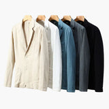 Men's Blazer Jacket with Notched Lapel Collar