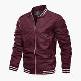 Bomber Jacket for Men with Ribbed Cuffs and Zipper Closure