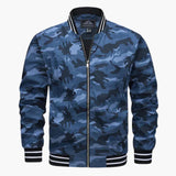 Bomber Jacket for Men with Ribbed Cuffs and Zipper Closure