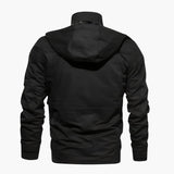 Men's Hoodie Jacket with Multiple Front Pockets
