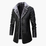 Men's Jacket with Button Closure and Notched Collar