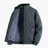 Men's Quilted Jacket with Inner Lining and Front Zipper Closure