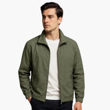 Men's jacket with zipper and elastic cuffs