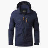 Men's Hoodie Jacket with Front Zipper Closure and Chest Pocket