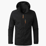 Men's Hoodie Jacket with Front Zipper Closure and Chest Pocket