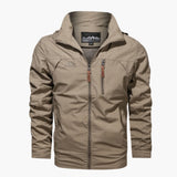 Men's Hoodie Jacket with Front Zipper Closure and Chest Pocket