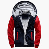 Men's hooded jacket with zip closure and front pockets