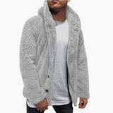 Men's hooded jacket with button closure