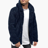 Men's hooded jacket with button closure