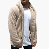 Men's hooded jacket with button closure