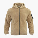 Men's hooded jacket with zipper closure
