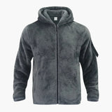 Men's hooded jacket with zipper closure