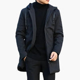 Men's hooded jacket with zipper and side pockets
