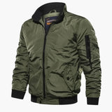 Men's bomber jacket with zipper and sleeve pocket