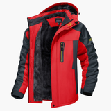 Men's outer jacket with hood and insulated lining