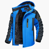 Men's outer jacket with hood and insulated lining